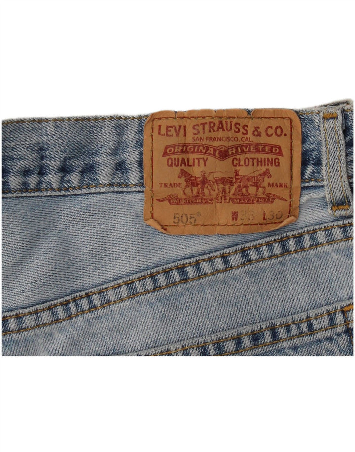 Levi's Womens 505 High Waist Regular Fit Denim Shorts W33 Medium Blue