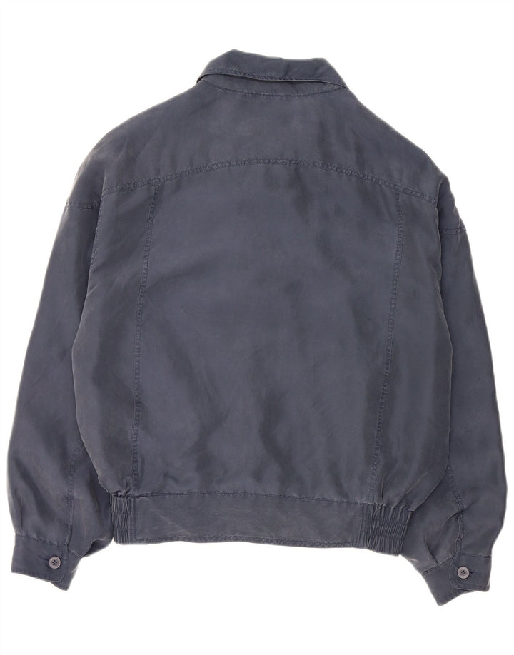 Raybest Mens Bomber Jacket UK 36 Small Navy Blue Silk
