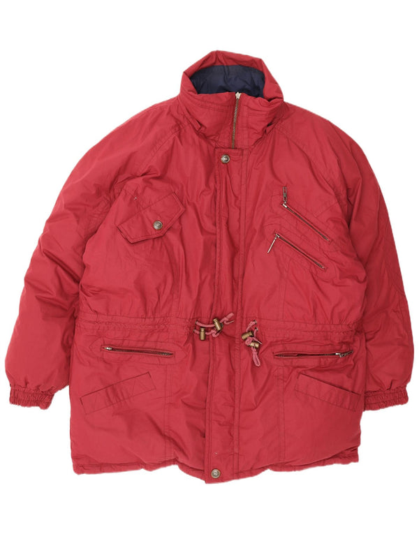 Vintage Mens Oversized Reversible Padded Jacket UK 40 Large Red