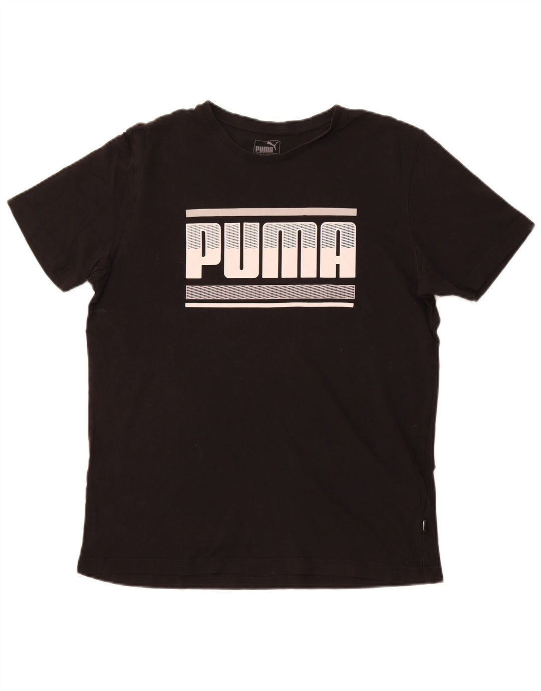 PUMA Mens Graphic T-Shirt Top Large Black Cotton