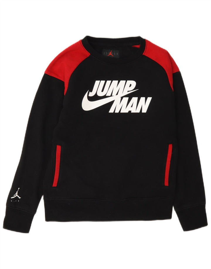 Jordan Boys Graphic Sweatshirt Jumper 10-11 Years Medium Black Colourblock