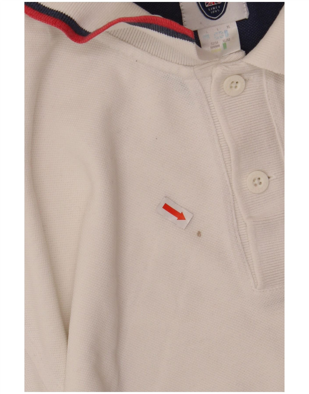 Reebok Mens Polo Shirt Large White Cotton