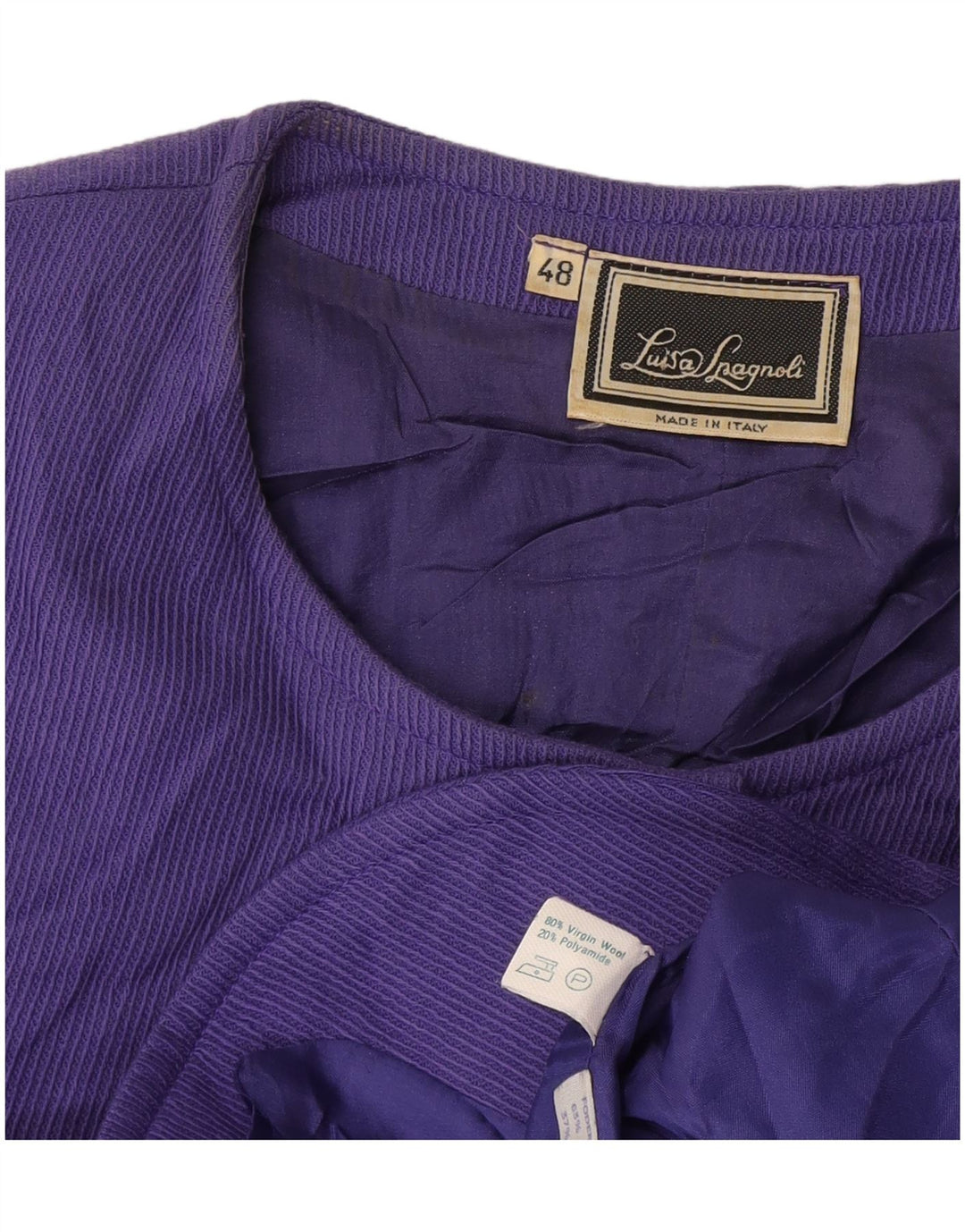 Luisa Spagnoli Womens 5 Button Blazer Jacket IT 48 XL Purple Wool