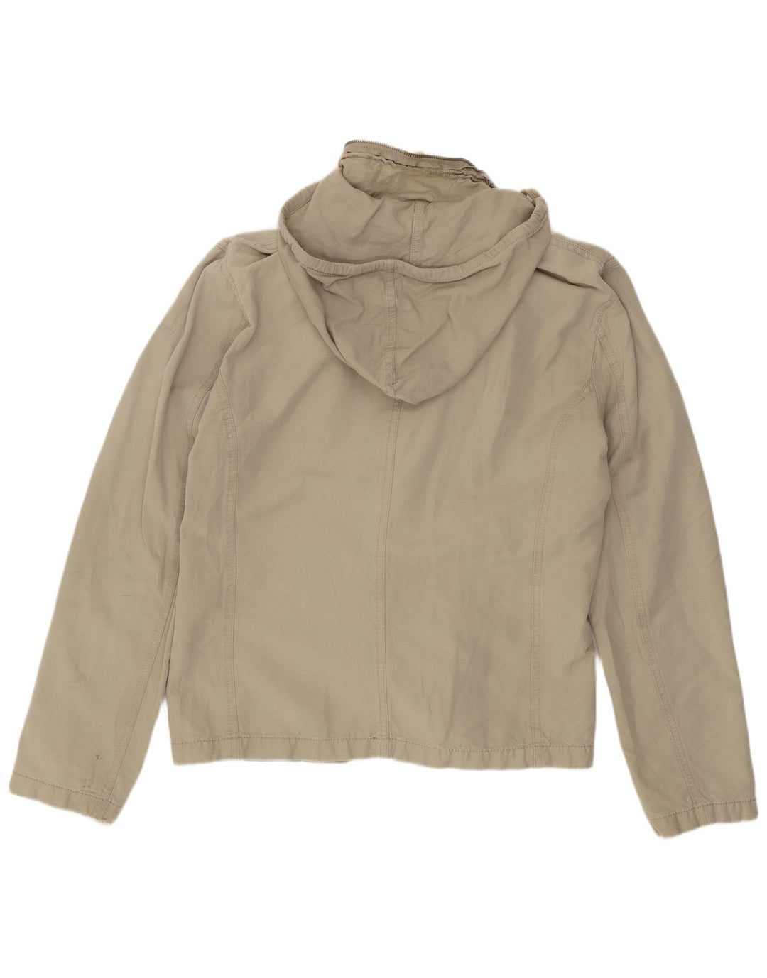 Armani Jeans Mens Hooded Bomber Jacket EU 50 Medium Beige Cotton
