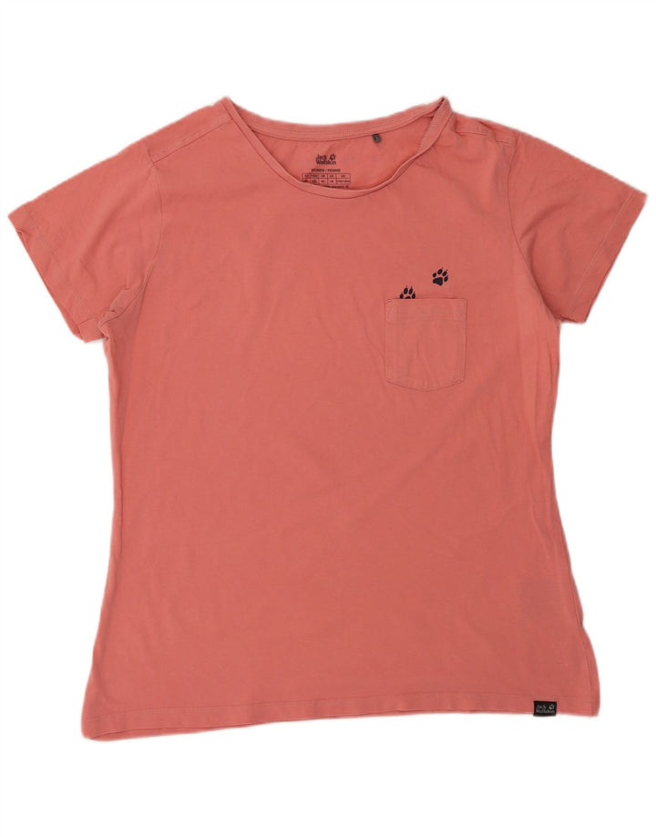 JACK WOLFSKIN Womens T-Shirt Top UK 18 XL Pink Cotton
