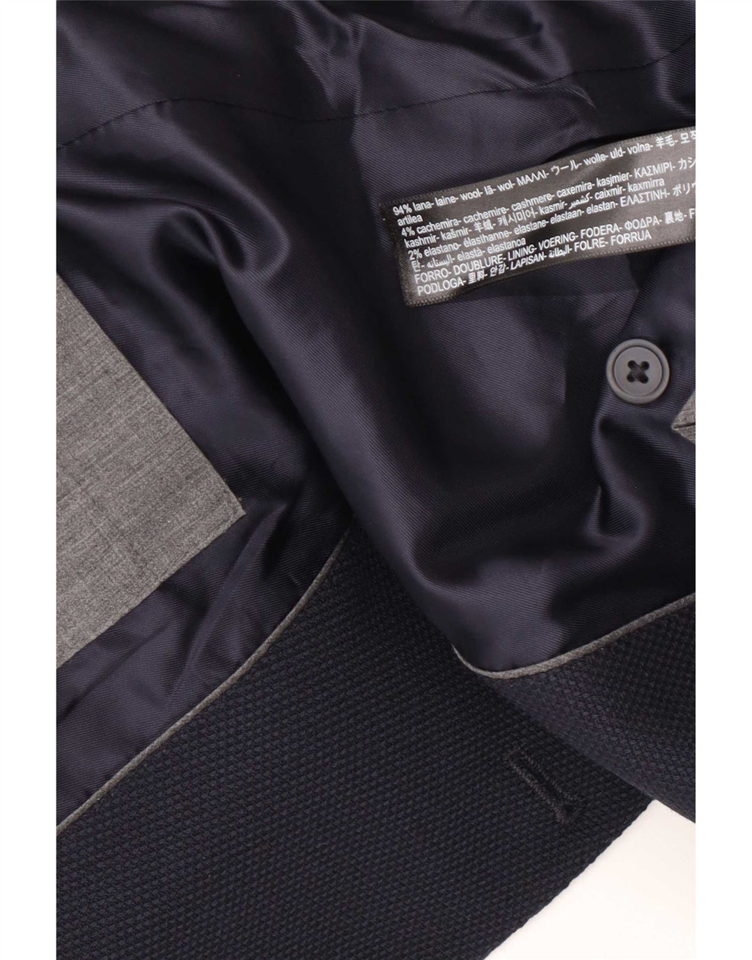 Massimo Dutti Mens 2 Button Blazer Jacket EU 50 Medium Navy Blue Wool