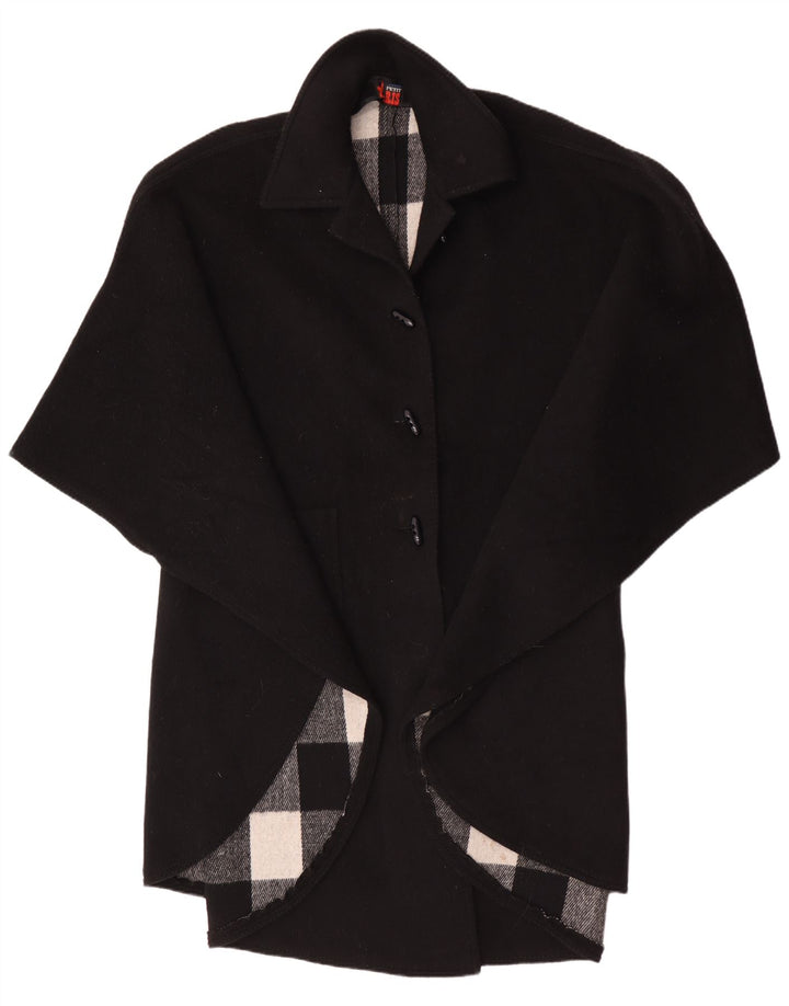 Althof Petit Paris Womens Poncho Coat EU 38 Medium Black Wool