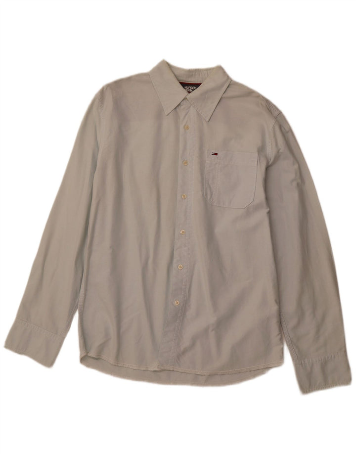 TOMMY HILFIGER Mens Shirt Large Green Cotton