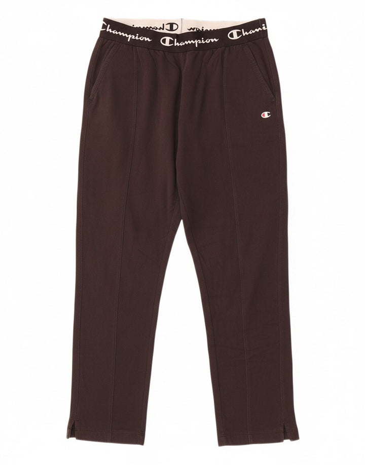 CHAMPION Womens Graphic Tracksuit Trousers UK 12 Medium  Black
