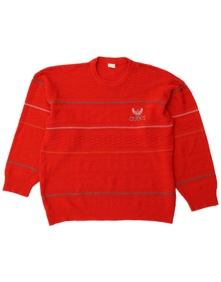 GUCCI Mens Crew Neck Jumper Sweater Medium Red Striped