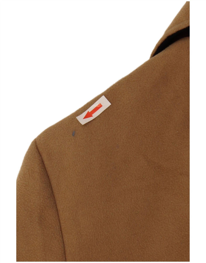 Topshop Womens Open Overcoat UK 8 Small Beige Polyester