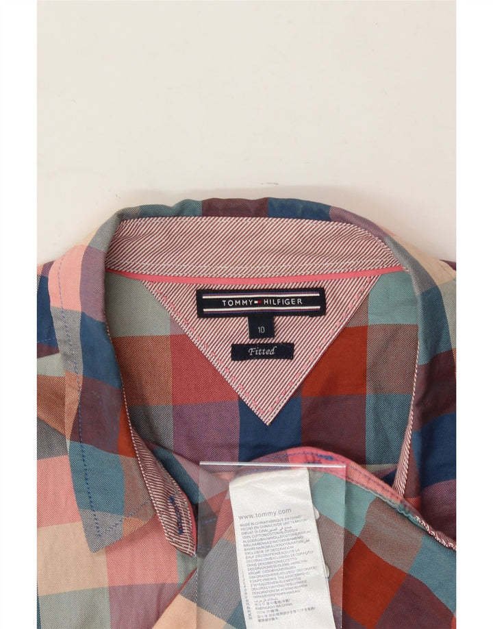 TOMMY HILFIGER Womens Fitted Shirt US 10 Large Multicoloured Check Cotton Vintage Tommy Hilfiger and Second-Hand Tommy Hilfiger from Messina Hembry 