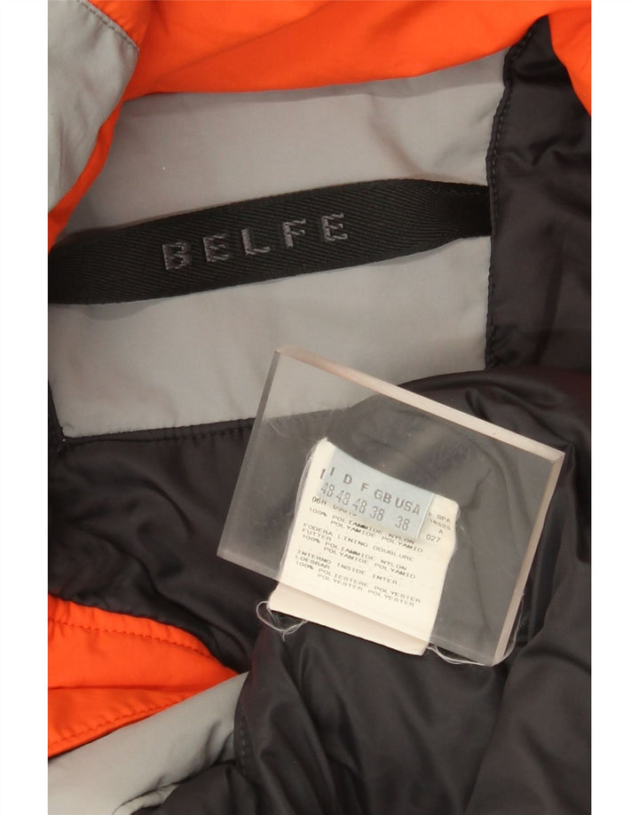 Belfe Mens Windbreaker Jacket UK 38 Medium Grey Colourblock Polyamide