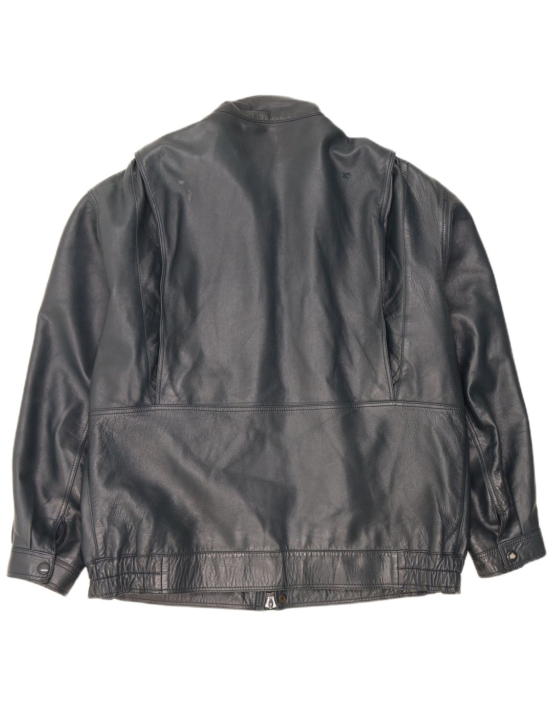 Vintage Mens Leather Jacket UK 42 XL Navy Blue Leather
