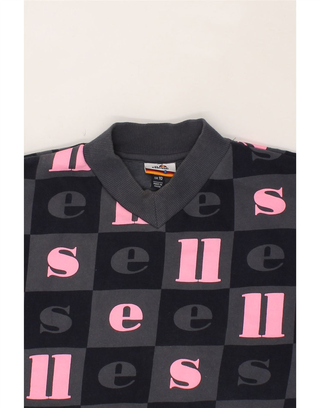 ELLESSE Womens Oversized Graphic Sweatshirt Jumper UK 10 Small  Grey Vintage Ellesse and Second-Hand Ellesse from Messina Hembry 