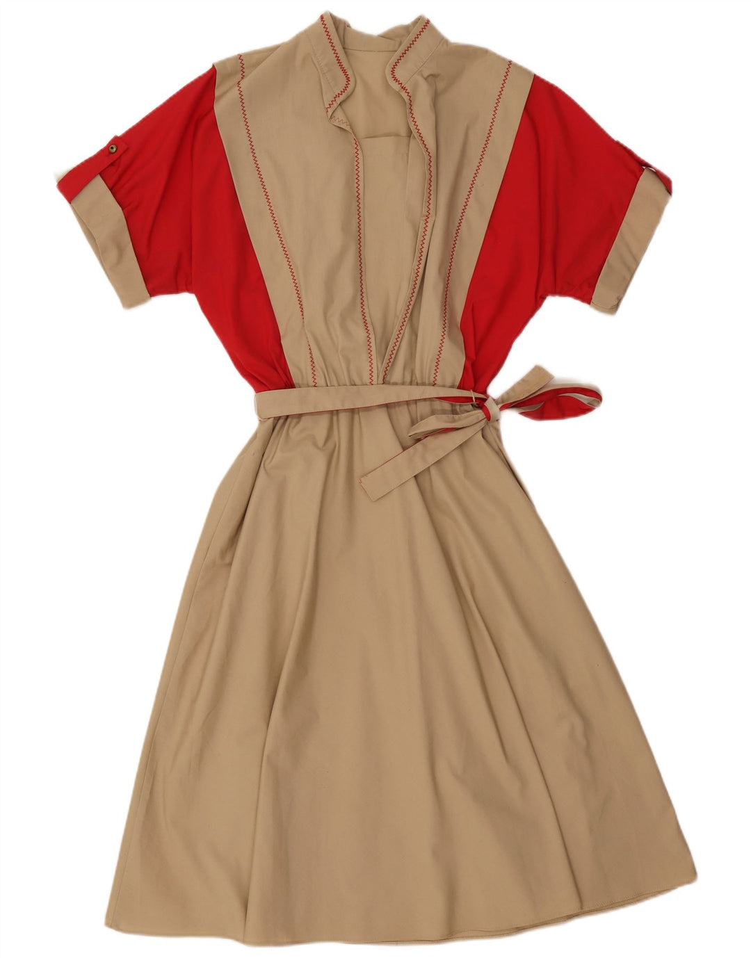 VINTAGE Womens Maxi Dress UK 16 Large Beige Colourblock