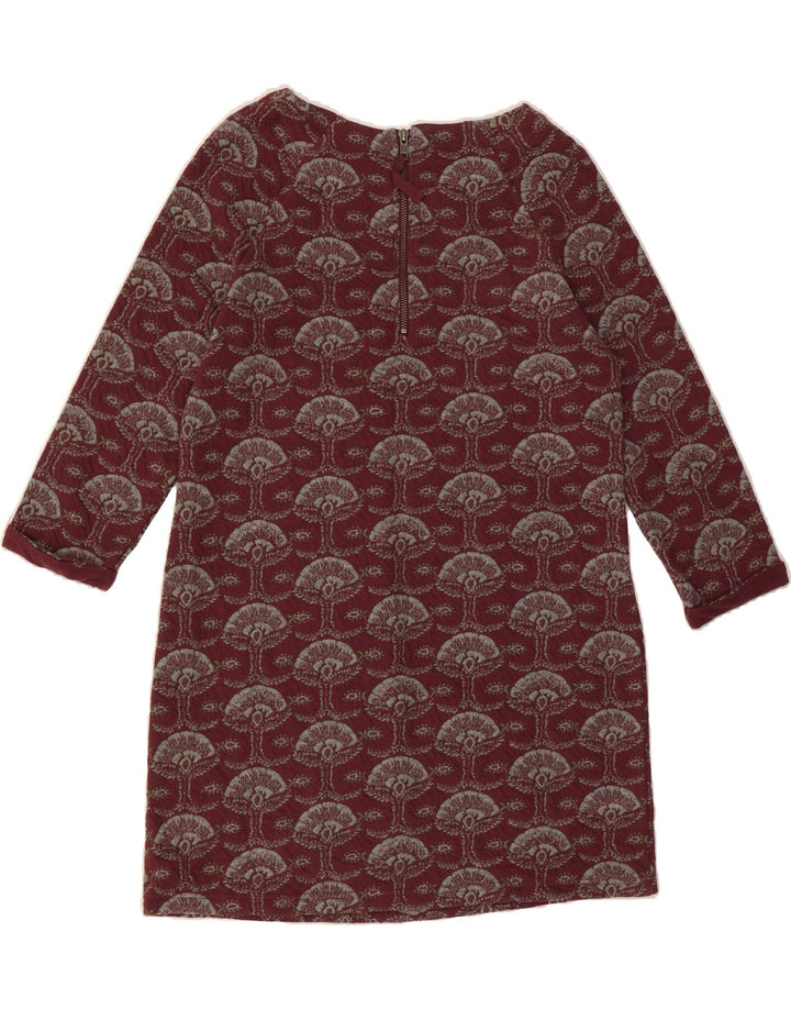 WHITE STUFF Womens Abstract Pattern A-Line Dress UK 12 Medium Maroon Vintage White Stuff and Second-Hand White Stuff from Messina Hembry 