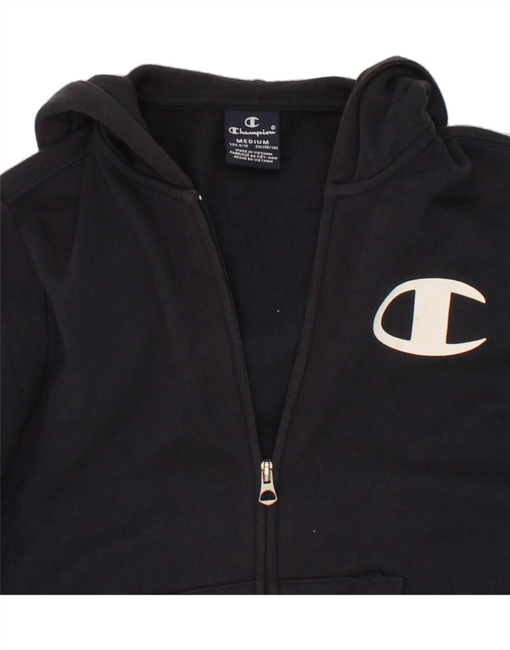 CHAMPION Boys Zip Hoodie Sweater 9-10 Years Medium Navy Blue Vintage Champion and Second-Hand Champion from Messina Hembry 