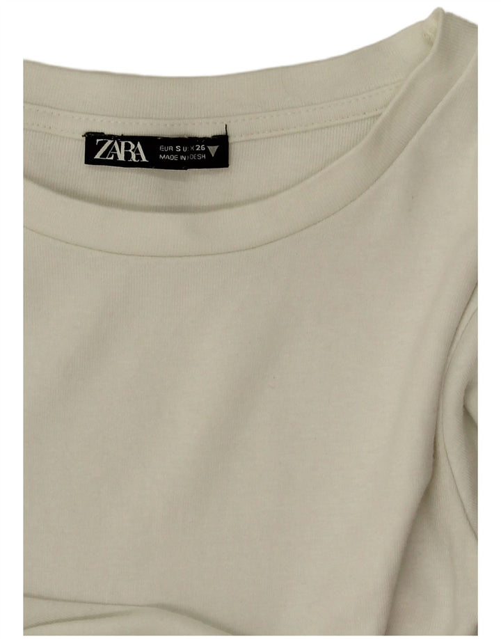 Zara Womens Long Sleeve Bodysuit UK 8 Small Off White