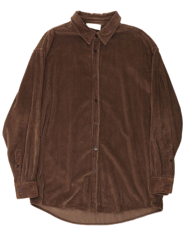 American Vintage Mens Corduroy Loose Fit Shirt Small Brown Cotton