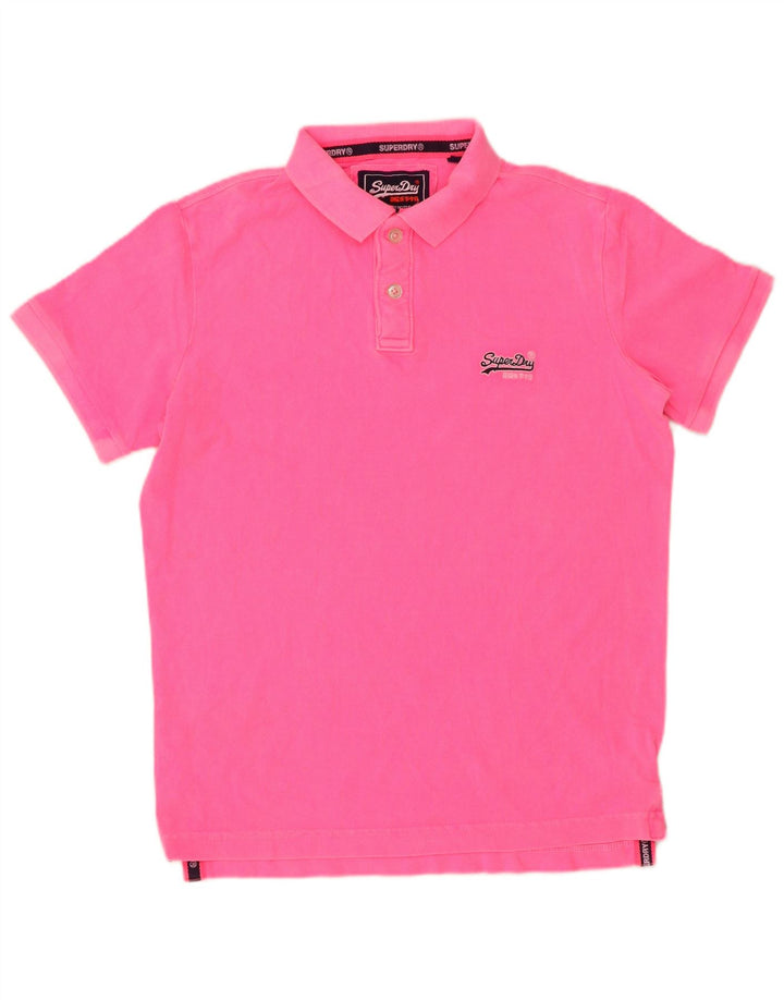 SUPERDRY Mens Polo Shirt Medium Pink Cotton