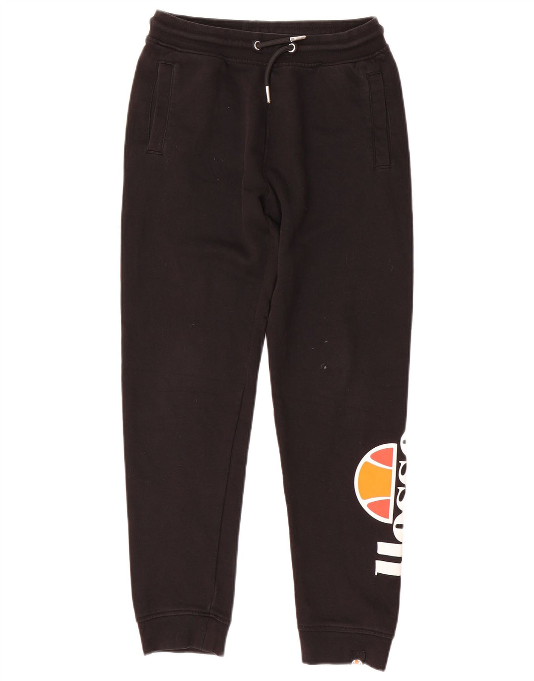 ELLESSE Boys Graphic Tracksuit Trousers Joggers 11-12 Years Black Cotton
