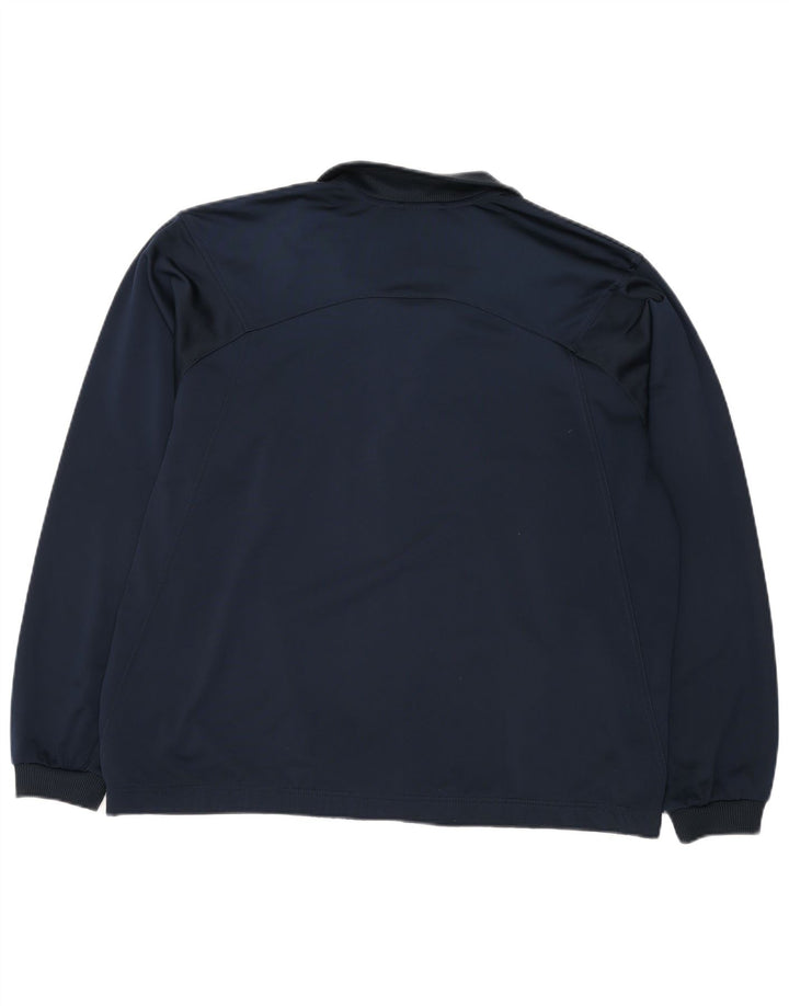 ADIDAS Mens Tracksuit Top Jacket UK 44/46 Large Navy Blue Polyester