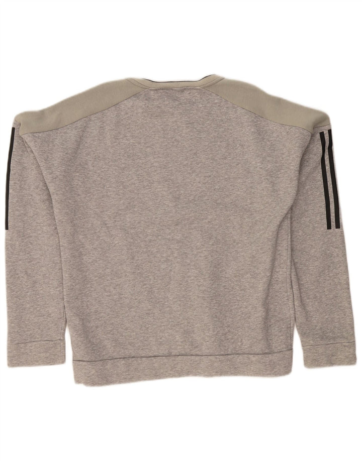 Adidas Mens Sweatshirt Jumper Small Grey Colourblock Cotton