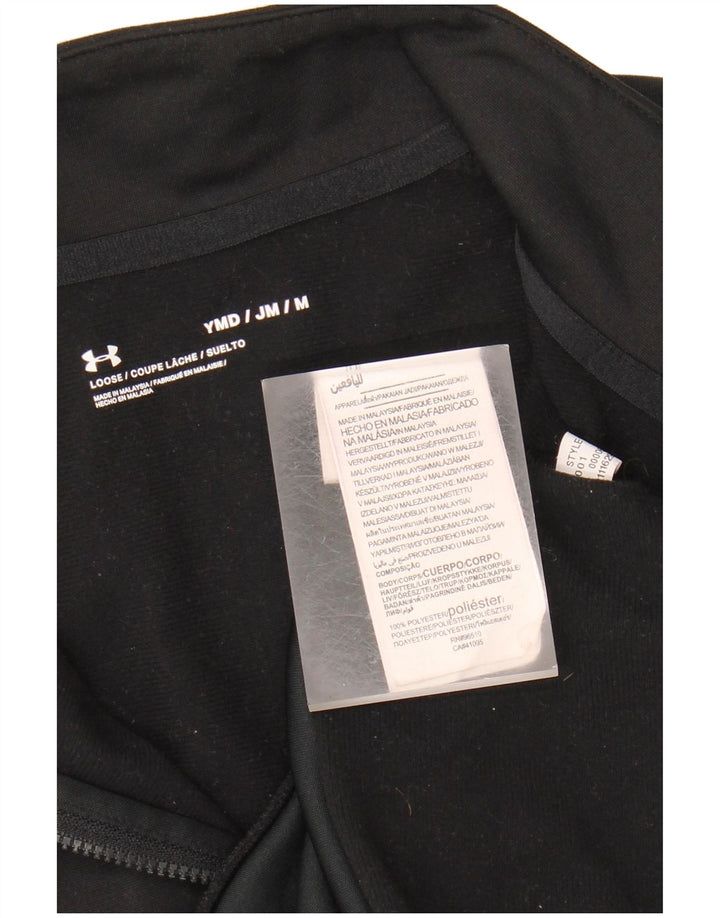 UNDER ARMOUR Girls Tracksuit Top Jacket 9-10 Years Medium Black Polyester