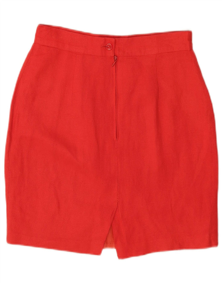 Benetton Womens Mini Pencil Skirt IT 42 Medium W26  Red Check Linen