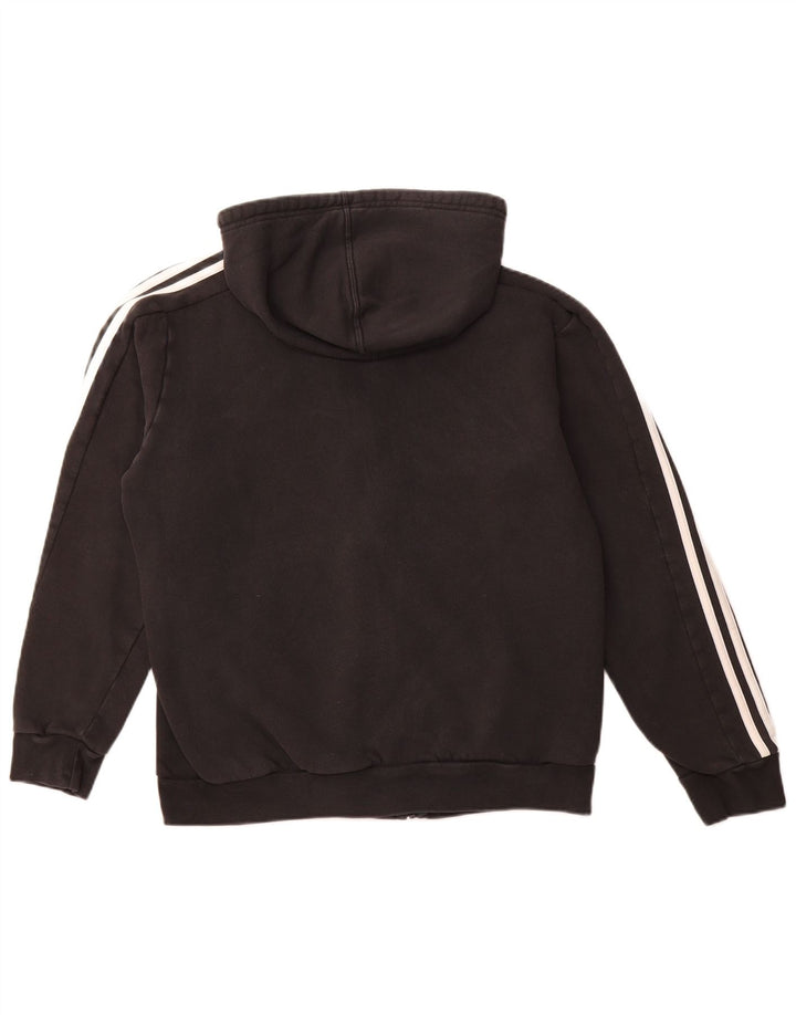 ADIDAS Mens Zip Hoodie Sweater Medium Black Cotton