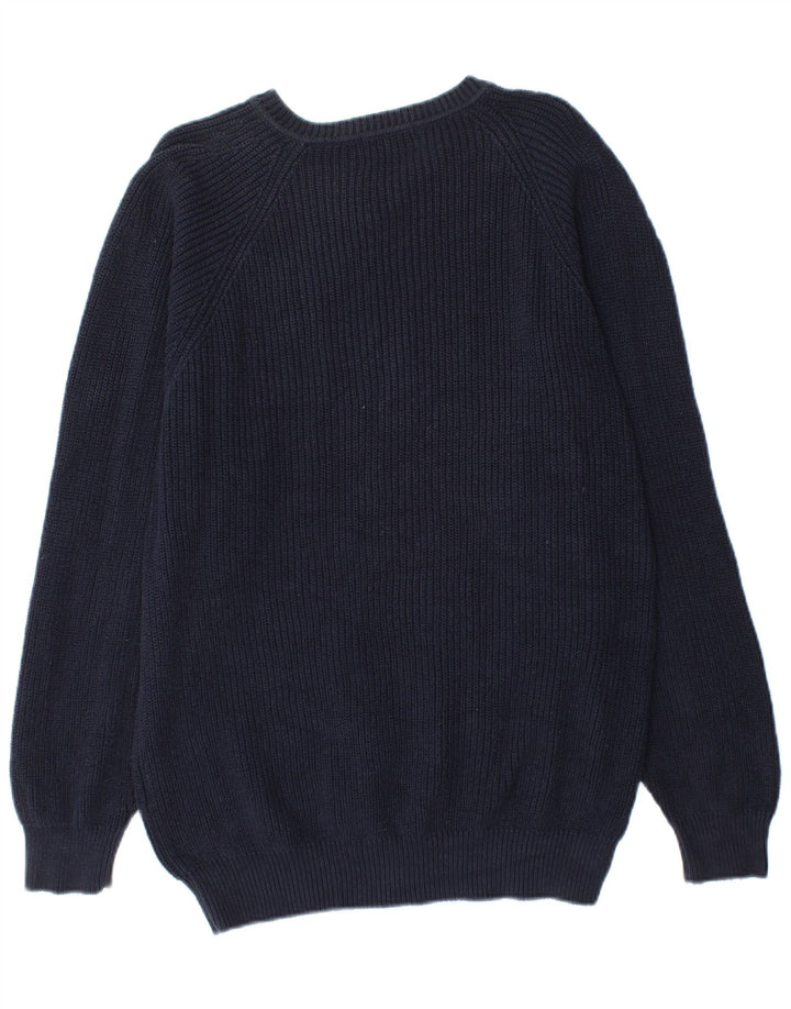 Kappa Mens V-Neck Jumper Sweater Medium Navy Blue Cotton