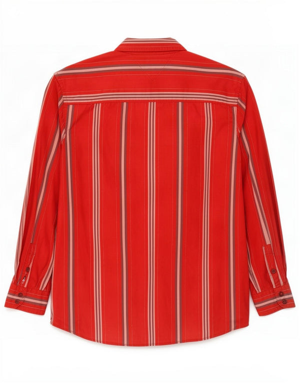 Tommy Hilfiger Mens Shirt XL Red Striped Cotton