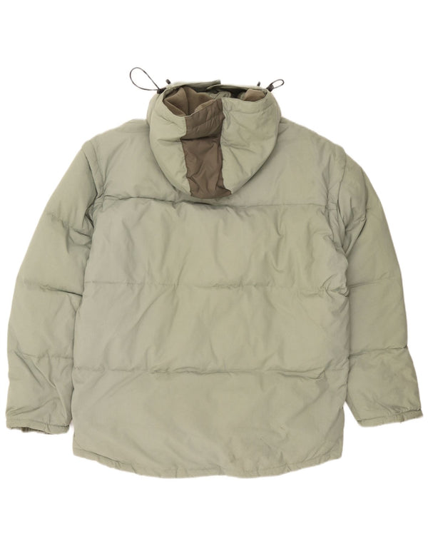 Fila Mens Hooded Padded Jacket UK 44 2XL Green Colourblock