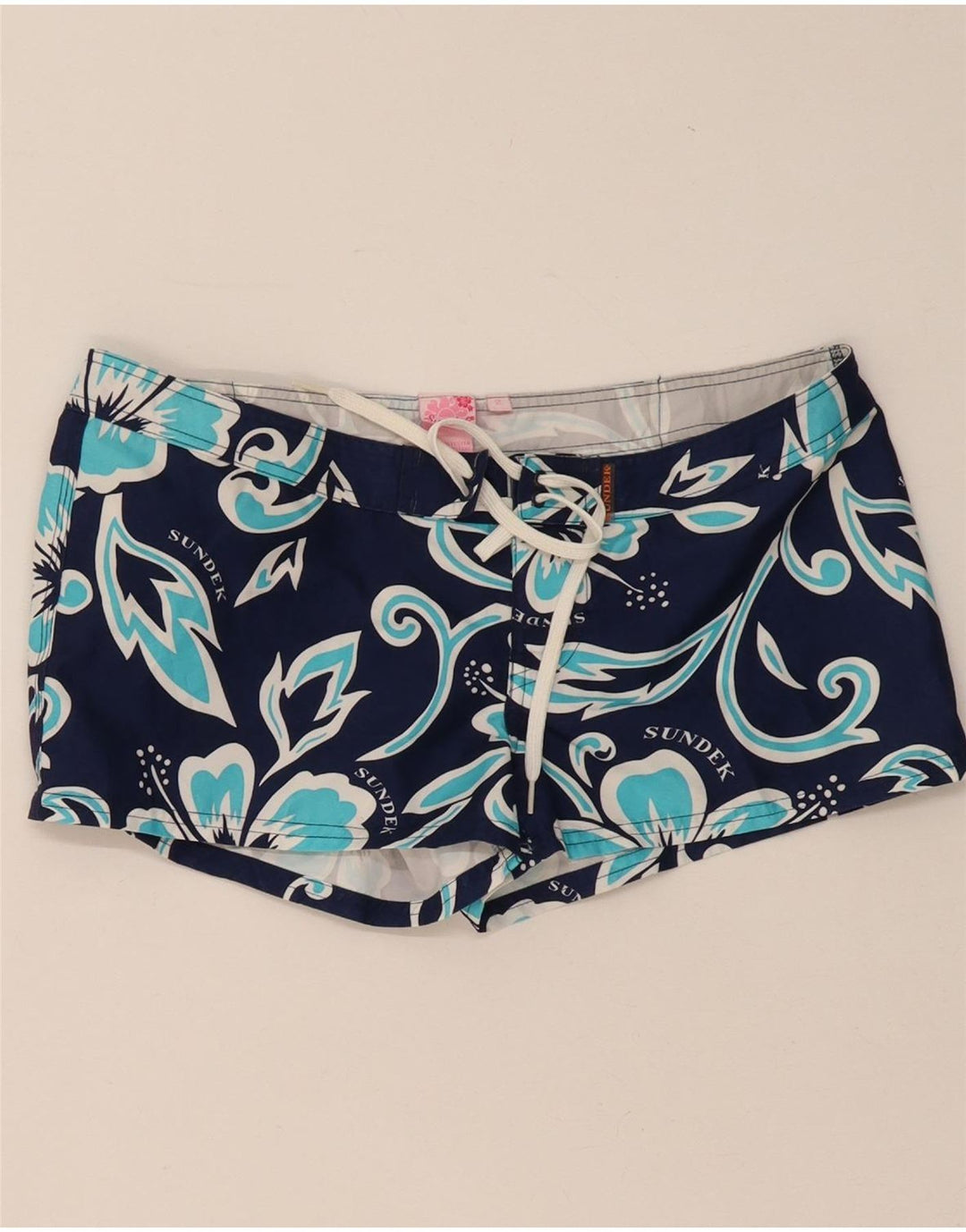 SUNDEK Womens Swimming Shorts US 2 XS  Navy Blue Floral Polyester