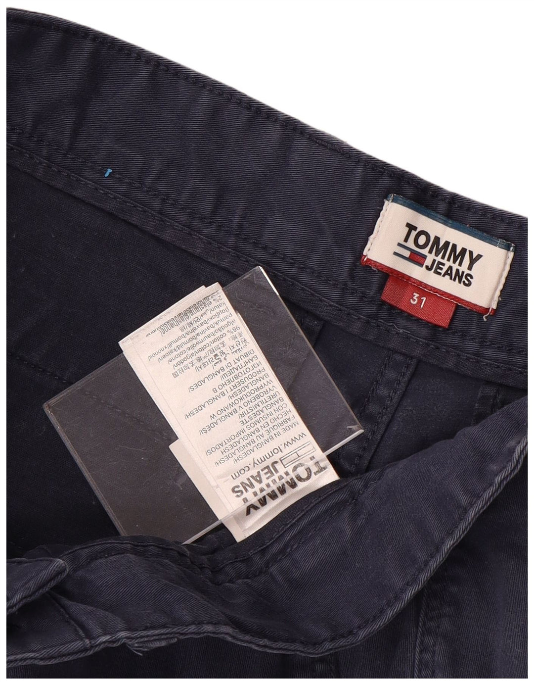 TOMMY HILFIGER Mens Chino Shorts W31 Medium  Navy Blue Cotton
