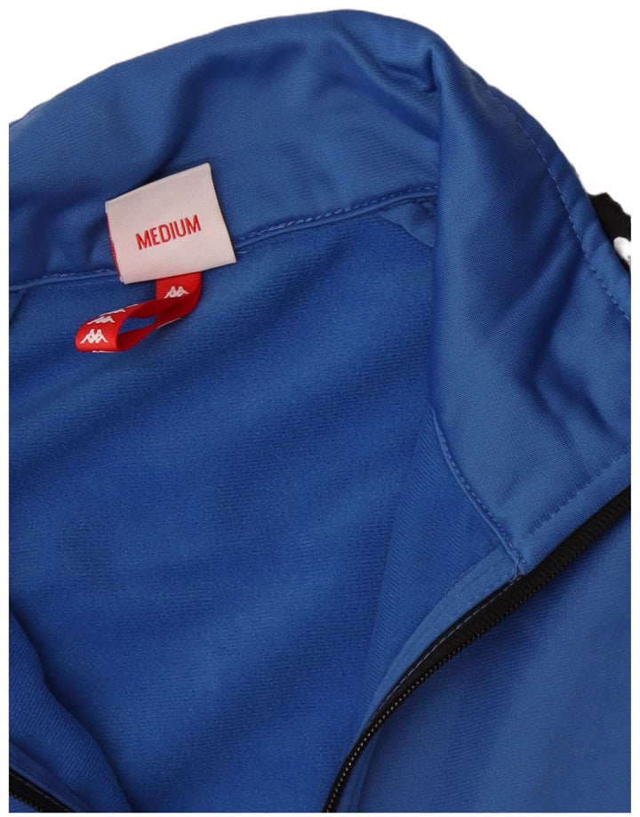 Kappa Womens Graphic Tracksuit Top Jacket UK 12 Medium Blue Colourblock