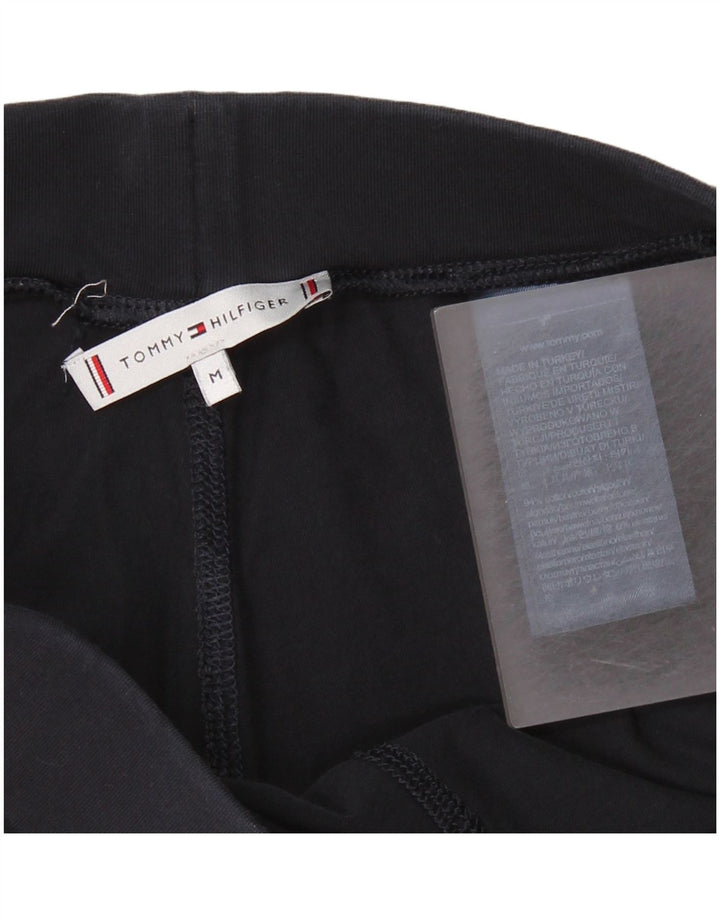 TOMMY HILFIGER Womens Graphic Leggings UK 12 Medium  Navy Blue Cotton