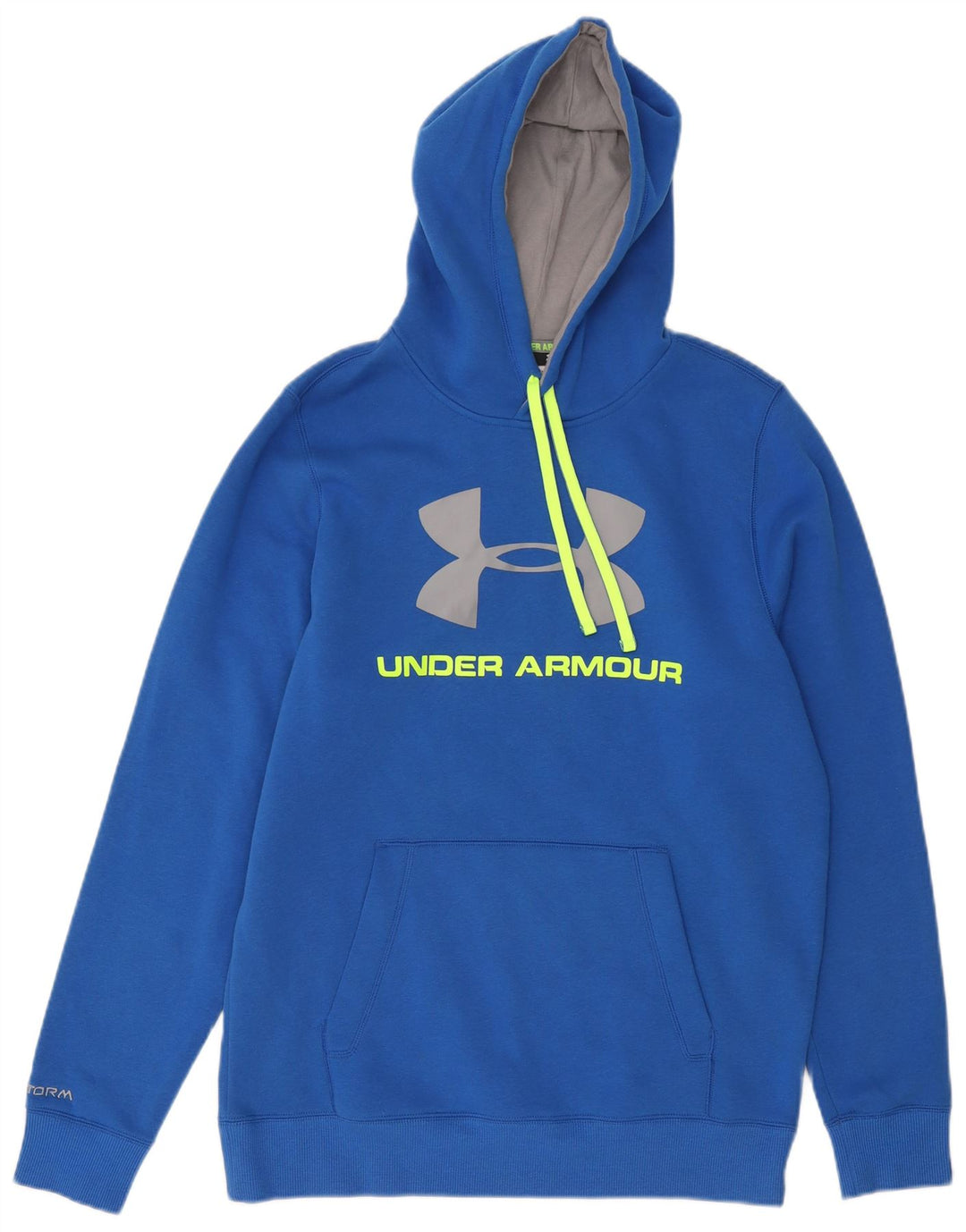 Under Armour Mens Graphic Hoodie Jumper Medium Blue Cotton