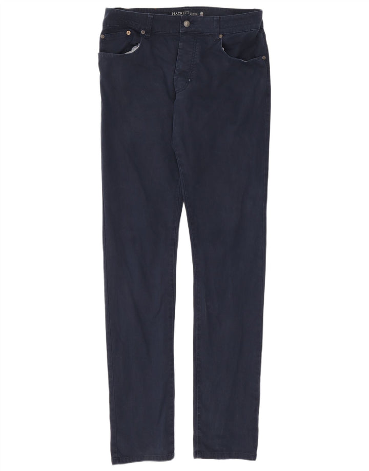 Hackett Mens Slim Casual Trousers W34 L36 Navy Blue