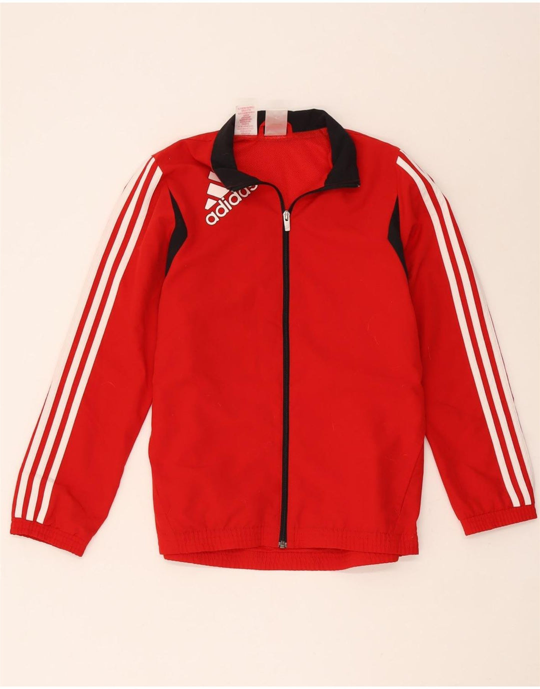 Adidas Boys Graphic Tracksuit Top Jacket 13-14 Years Red Polyester