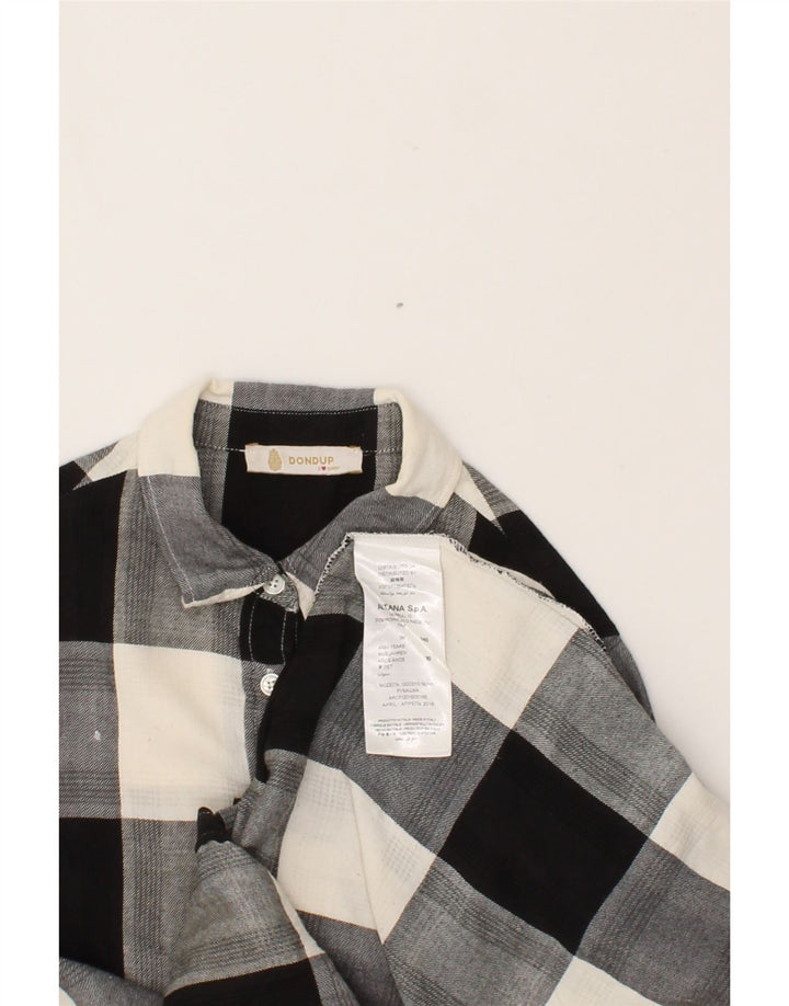 DONDUP Girls Shirt 9-10 Years Black Check Cotton Vintage Dondup and Second-Hand Dondup from Messina Hembry 