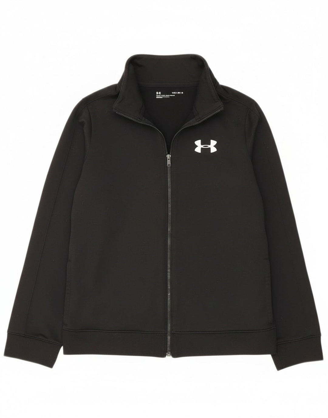 Under Armour Boys Tracksuit Top Jacket 11-12 Years Large Black Polyester