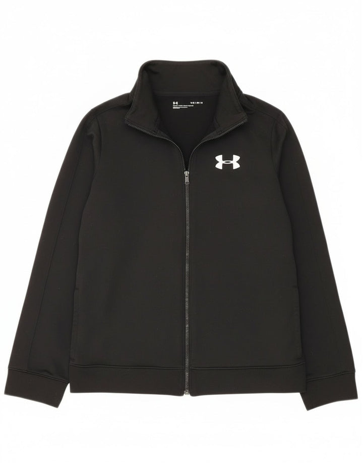 Under Armour Boys Tracksuit Top Jacket 11-12 Years Large Black Polyester