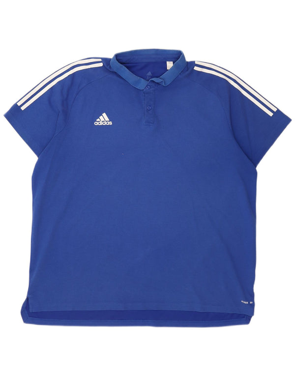 Adidas Mens Aeroready Polo Shirt 3XL Blue Cotton