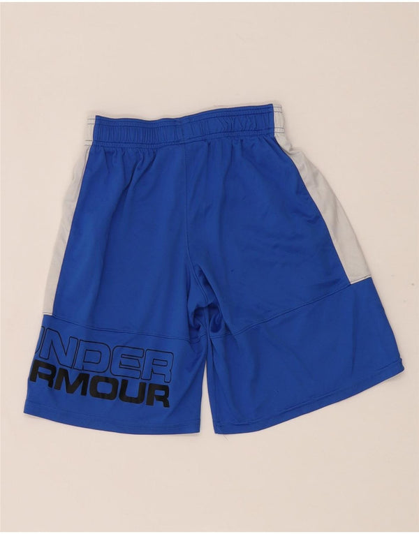 Under Armour Boys Graphic Sport Shorts 7-8 Years Small Blue Colourblock