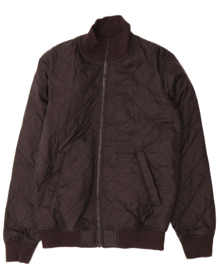 French Connection Mens Quilted Jacket UK 38 Medium Black Polyester