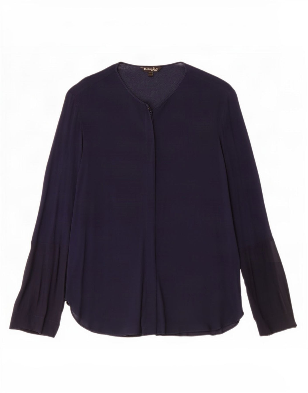 Massimo Dutti Womens Shirt Blouse EU 40 Medium Navy Blue Viscose