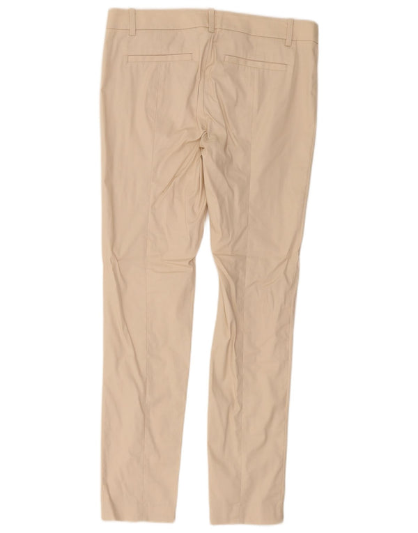 Stefanel Womens Slim Casual Trousers IT 42 Medium W34 L30 Beige Cotton