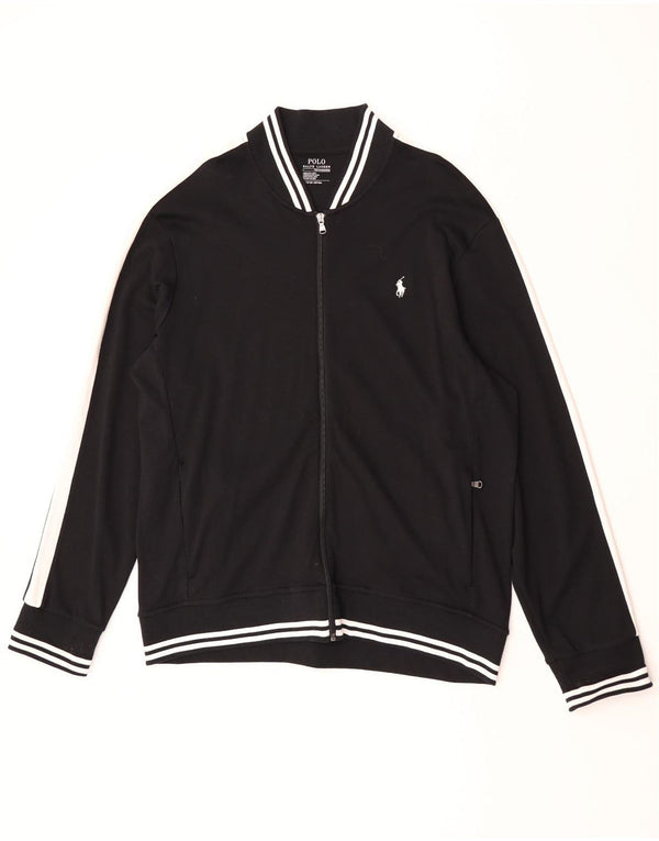 Polo Ralph Lauren Mens Tracksuit Top Jacket XL Black Colourblock Cotton